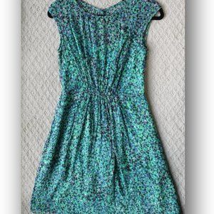 J Crew Silk Green Spotted Dress Size 0